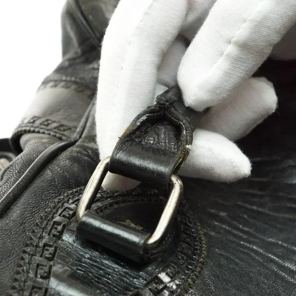 Auth Fendi Hand Bag Leather Black #25155F84 - Picture 12 of 13